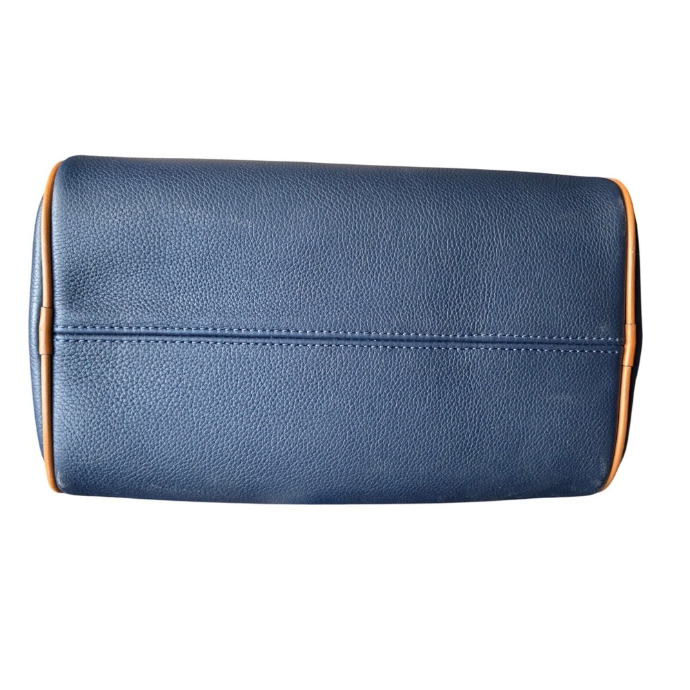 Dooney & Bourke Barrel Satchel 25 Small Marine Blue New Pebbled Leather Bag - Picture 3 of 9